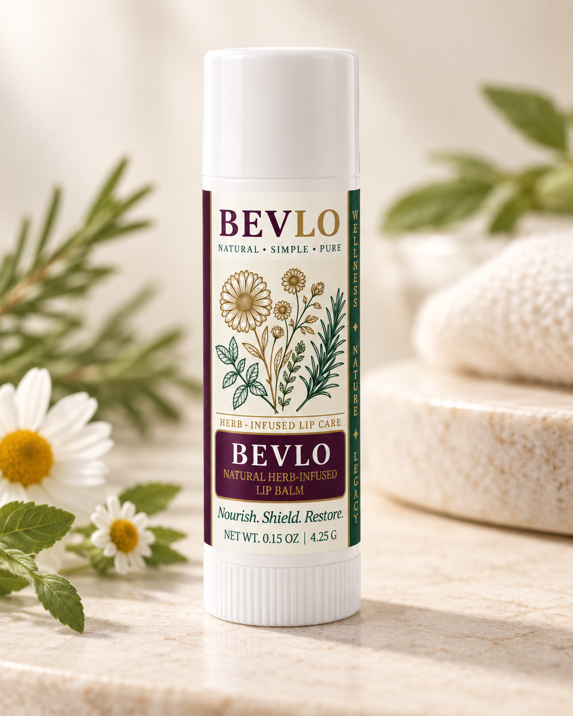 Bevlo Natural Herb-Infused Lip Balm by ERVO Wellness